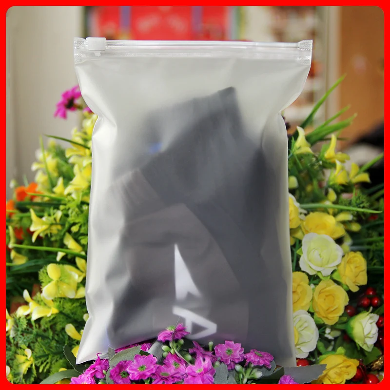 50pcs/lot 24cm*35cm*200mic Clothes Zip Lock Plastic Bag Clear