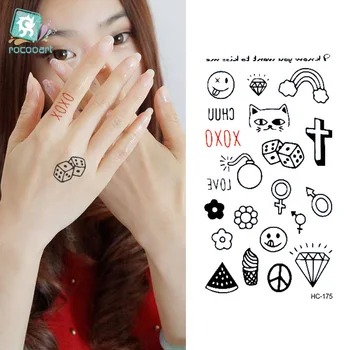 

Rocooart HC1175 Body Art sexy Black White Sketch Figure Pictures Water Transfer Temporary Fast Flash Fake Tattoos Sticker Taty