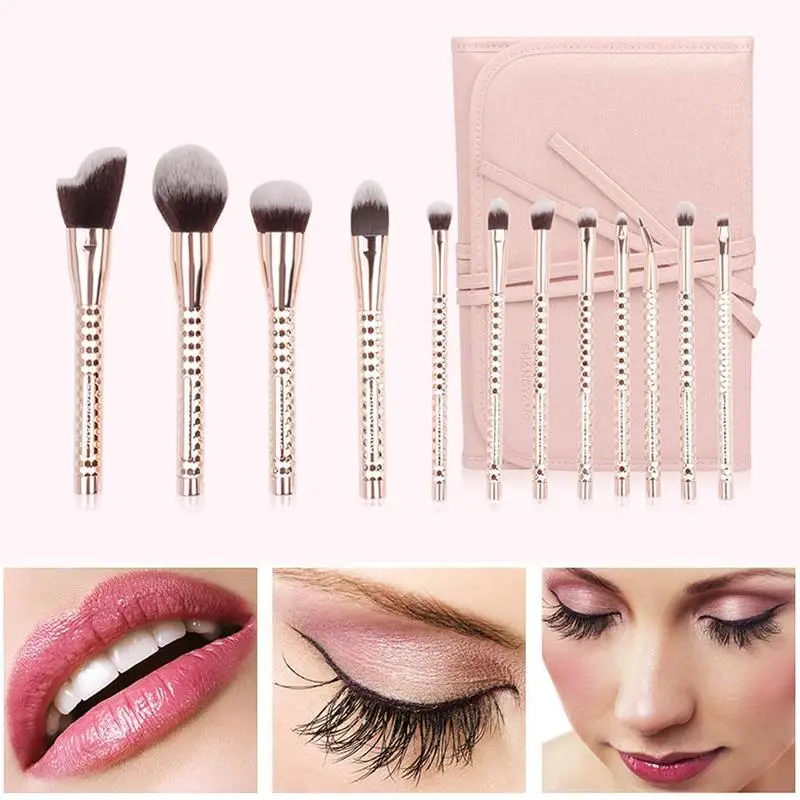 

Shiny Series Eye Shadow Eyebrow Shadow Repair Capacity Makeup Brush Set Cosmetic Tool With Leather Makeup Brush Profissional