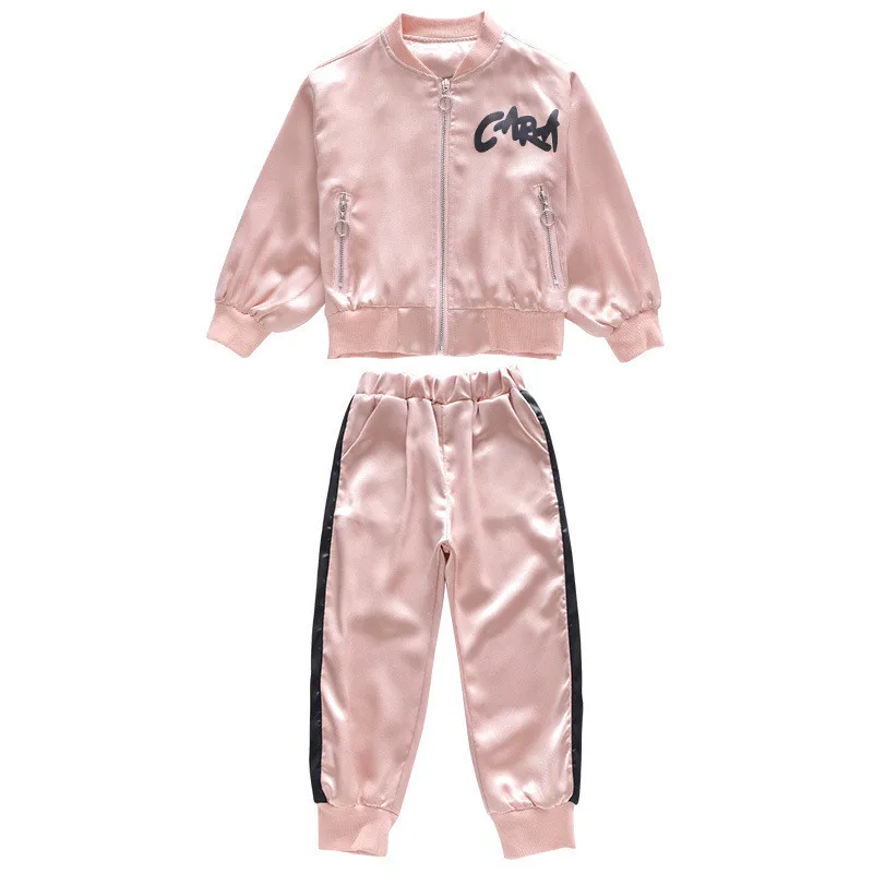 Детская спортивная одежда для девочек Демисезонный комплекты детский спортивный костюм Комплекты одежды для девочек Бархатный спортивный костюм s куртка для девочек, комплект со штанами, R35
