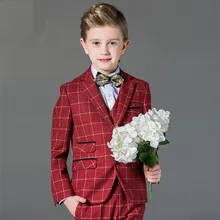 Good quality boy formal ceremony performance coat jacket vest pants suit 3pcs(coat+vest+pants)/5pcs(coat+vest+pants+shirt+tie)