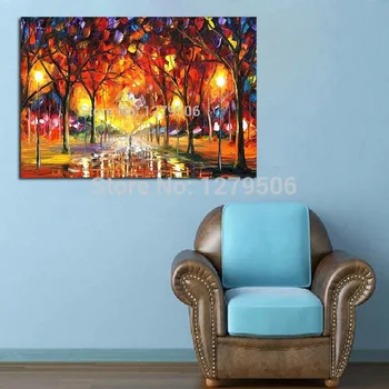 

Home Decoration professional aritist HandPainted landscape Knife Trees Oil Painting On Canvas Wall Art Painting for Living Room