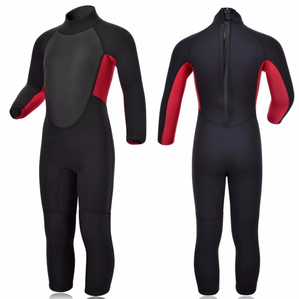 Realon 2mm Full Wetsuit Kids with CR Chest Panel Long Length Boys Swimsuit for Surfing Scuba Diving Swimming Snorkeling Girls