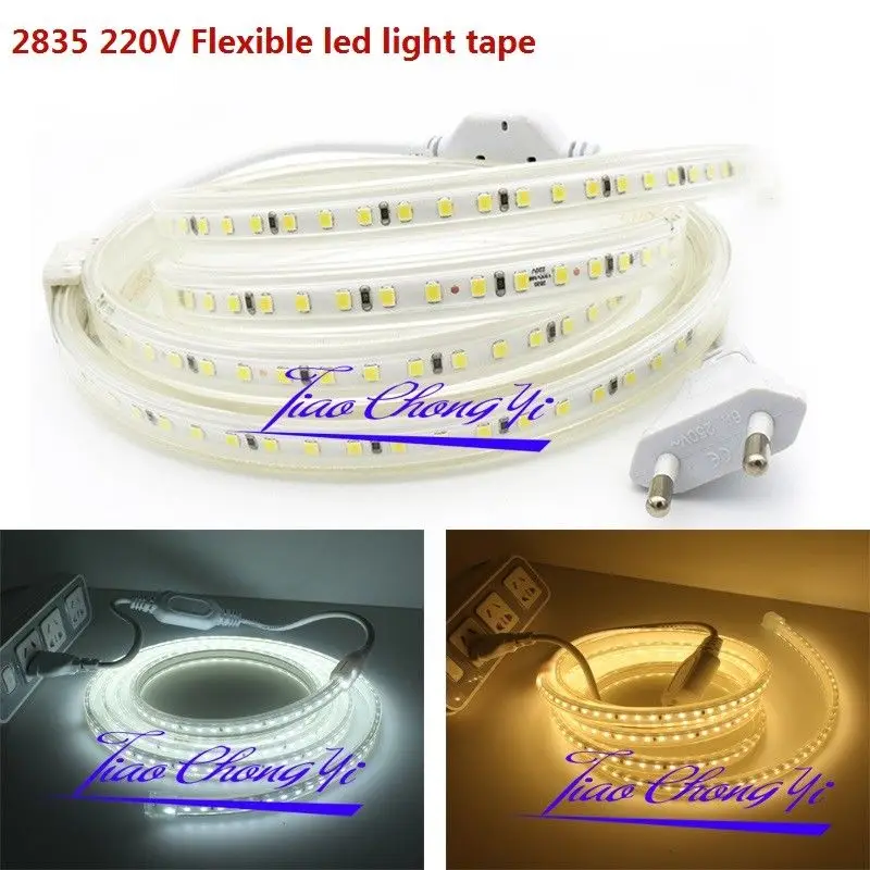 cheap 1M 20M Waterproof SMD 5050 LED Strip 220V 230V 60leds m Flexible tape rope Light