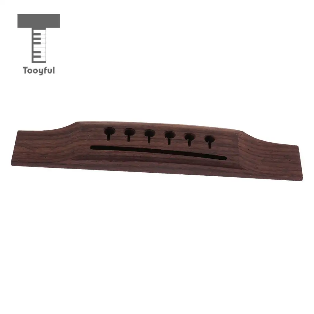 Tooyful Durable Rosewood Left Handed Guitar Bridge DIY for 6 String Acoustic Guitar Replacement Parts
