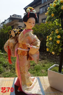 Мастер японской гейши кукла Япония предметы мебели и украшения дома подарок шелковое кимоно Красота женщины искусство ремесла - Цвет: Прозрачный