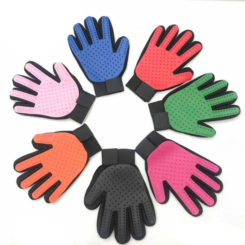 Pet Soft Silicone Dog Cat Pet brush Glove Cat cleaning Gentle Efficient Cat Grooming Glove Dog Bath Supplies Pet Glove combs