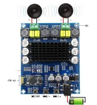 

120Wx2 Wireless Bluetooth 4.0 Audio Receiver Digital Amplifier Board