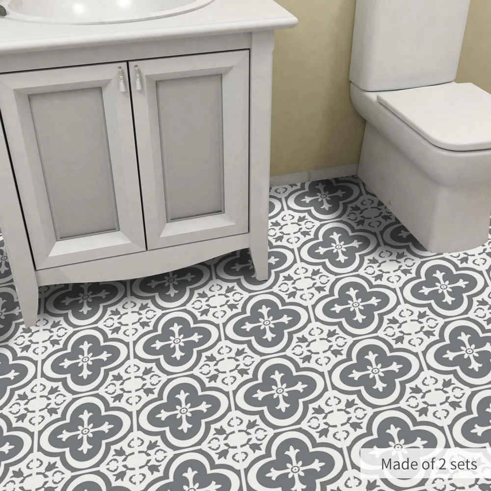Waterproof Balck-White Wall Tiles Stickers Waist Line Kitchen Wall Sticker PVC Adhesive Bathroom Floor Wallpaper