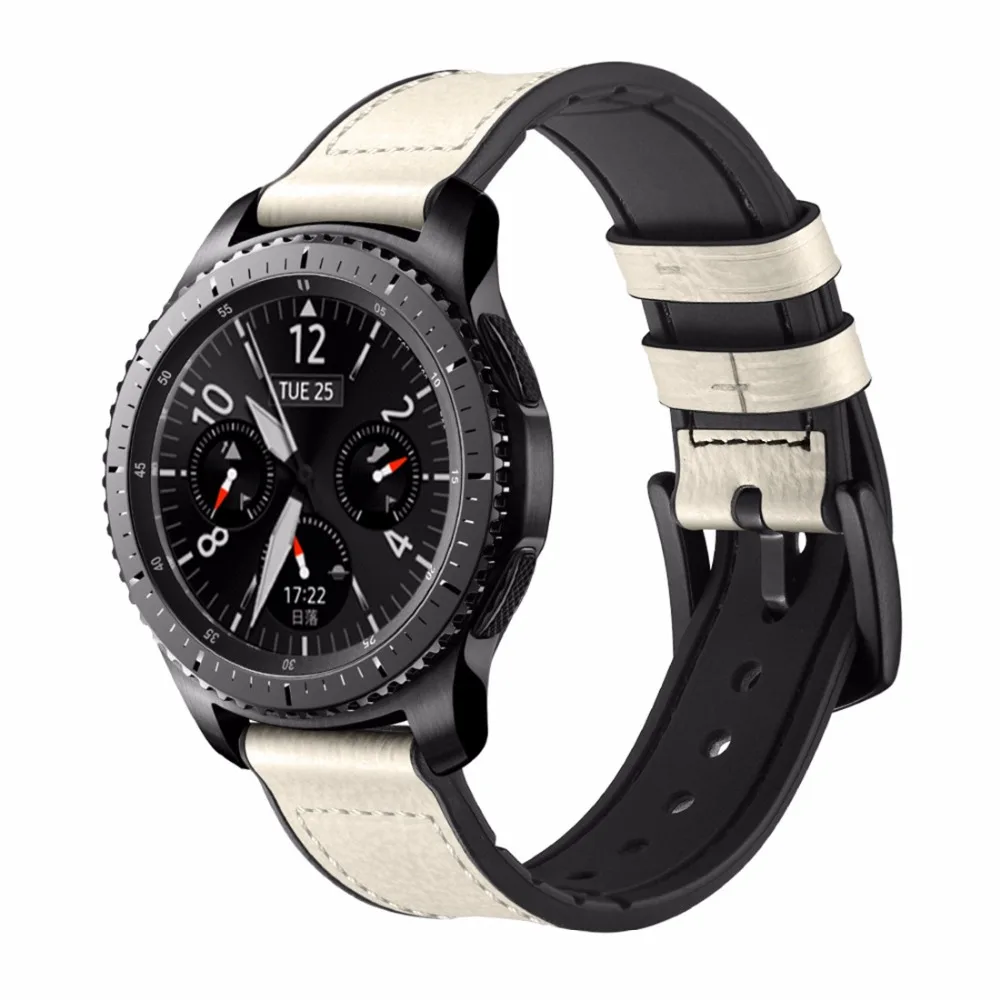 Кожаный ремешок для samsung Galaxy watch 46 мм/gear S3 Frontier huawei watch gt ремешок 22 мм ремешок для часов correa силиконовый браслет ремень