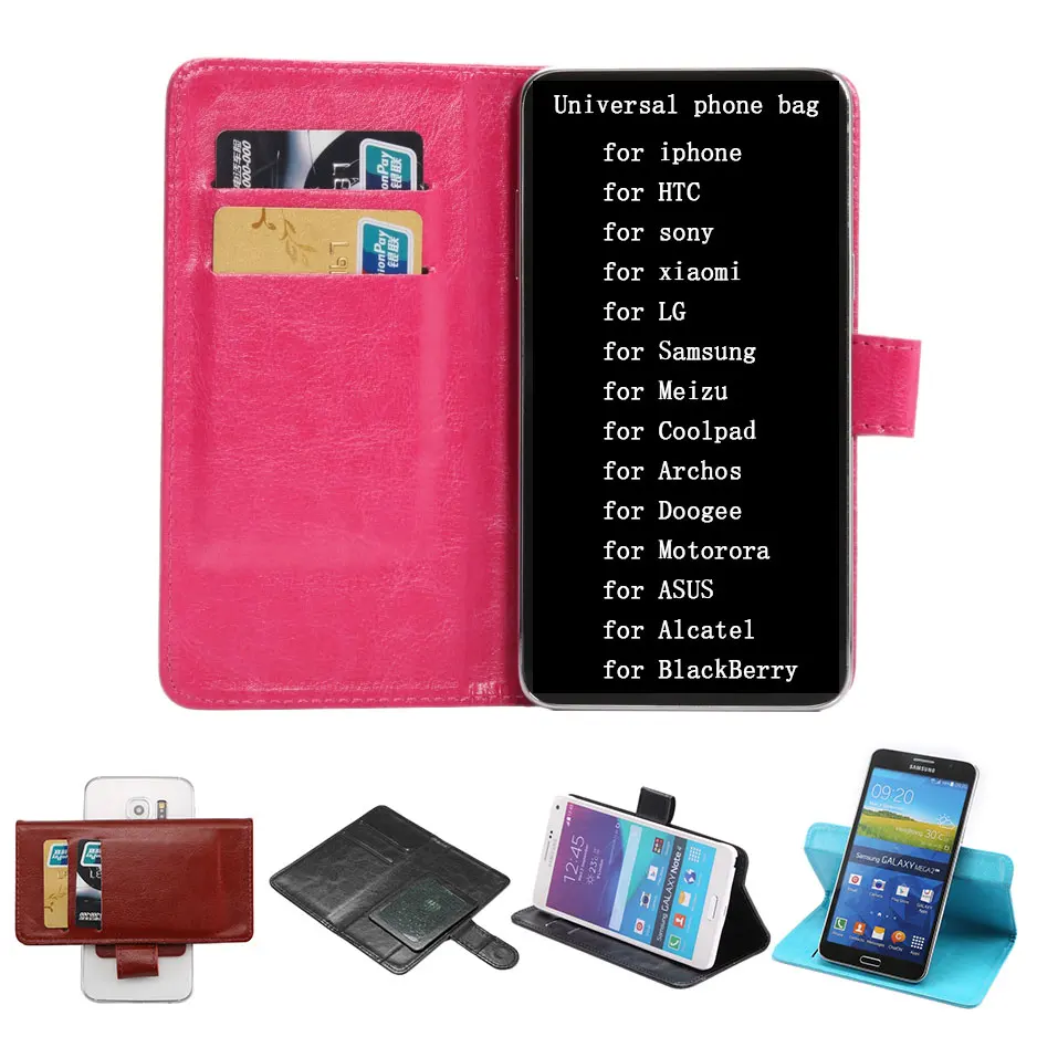 Universal Paste Leather Phone Bag Case Fit For All Phones For iphone
