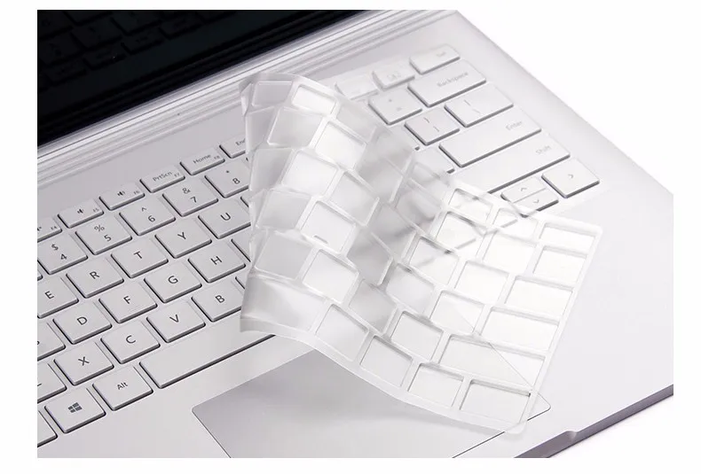 Моющиеся Клавиатура для ноутбука Обложка для Microsoft поверхность книга 13." Водонепроницаемый крышка Плёнки для surfacebook пыле