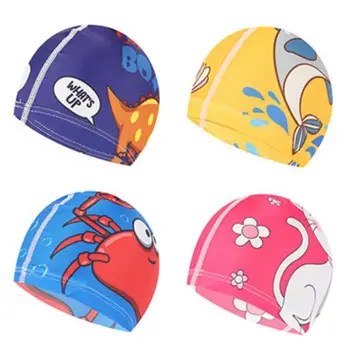 

Children Elastic Cartoon Printed Swimming Caps Sports Pool Cute Bathing Swim Hat for Children/Kids/Boys/Babys Swimming Caps