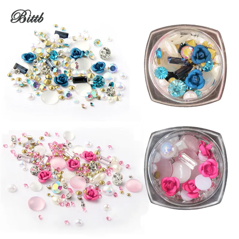 

Nail Art Rhinestones Decorations Accessories Pearl Flower Stone Acrylic Crystal Fake Diamond Polish Design Gel Nail Studs Jewel