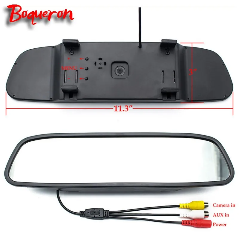 Parking Kit with 4.3 TFT LCD Display Car Rearview Mirror Monitor with TFT LCD Screen Digital Color Accessories 12V RCA Choose (2)