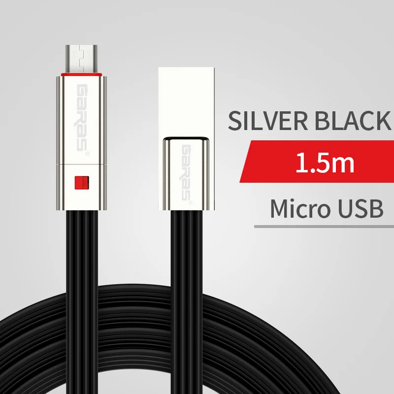 GARAS микро USB кабель для быстрой зарядки USB кабель для передачи данных для samsung/Xiaomi/huawei цинковый сплав обновленный микро USB кабель 1,5 м - Цвет: micro usb cable