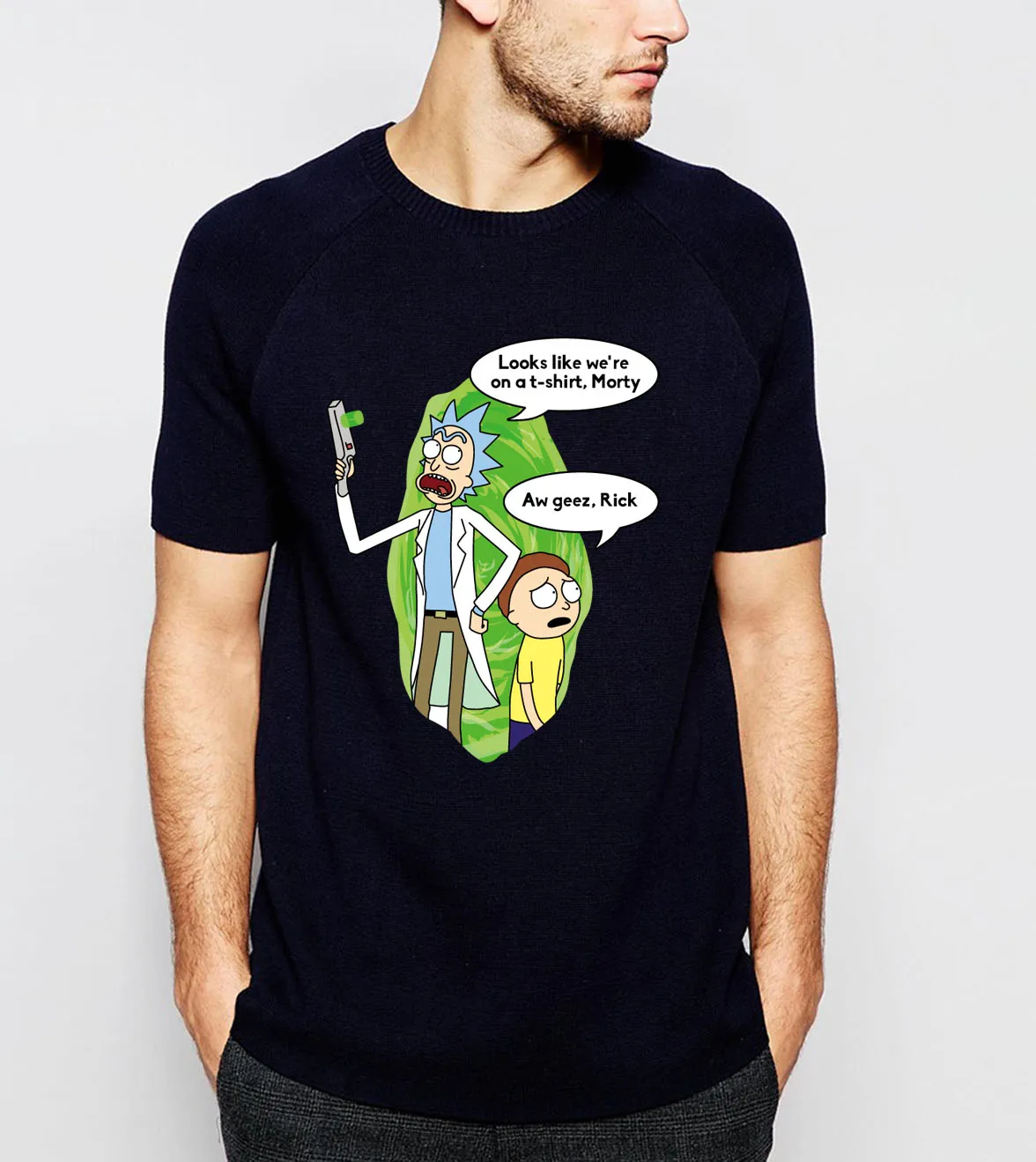 Рик и Морти на футболке Мужская забавная одежда Лето хлопок короткий рукав рубашка мужская Свободная футболка Harajuku Топ