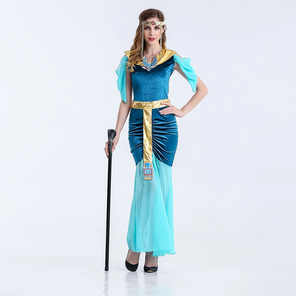 Взрослый египетский костюм Клеопатра Древний фараон королева Римский, греческий Костюм Богини Хэллоуин косплей маскарад нарядное платье
