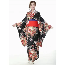 Kimono de Geisha tradicional japonesa con flores para niña, disfraz para espectáculo en escena Vintage para mujer, de Hell Cosplay Girls Enma, traje de Sakura para mujer