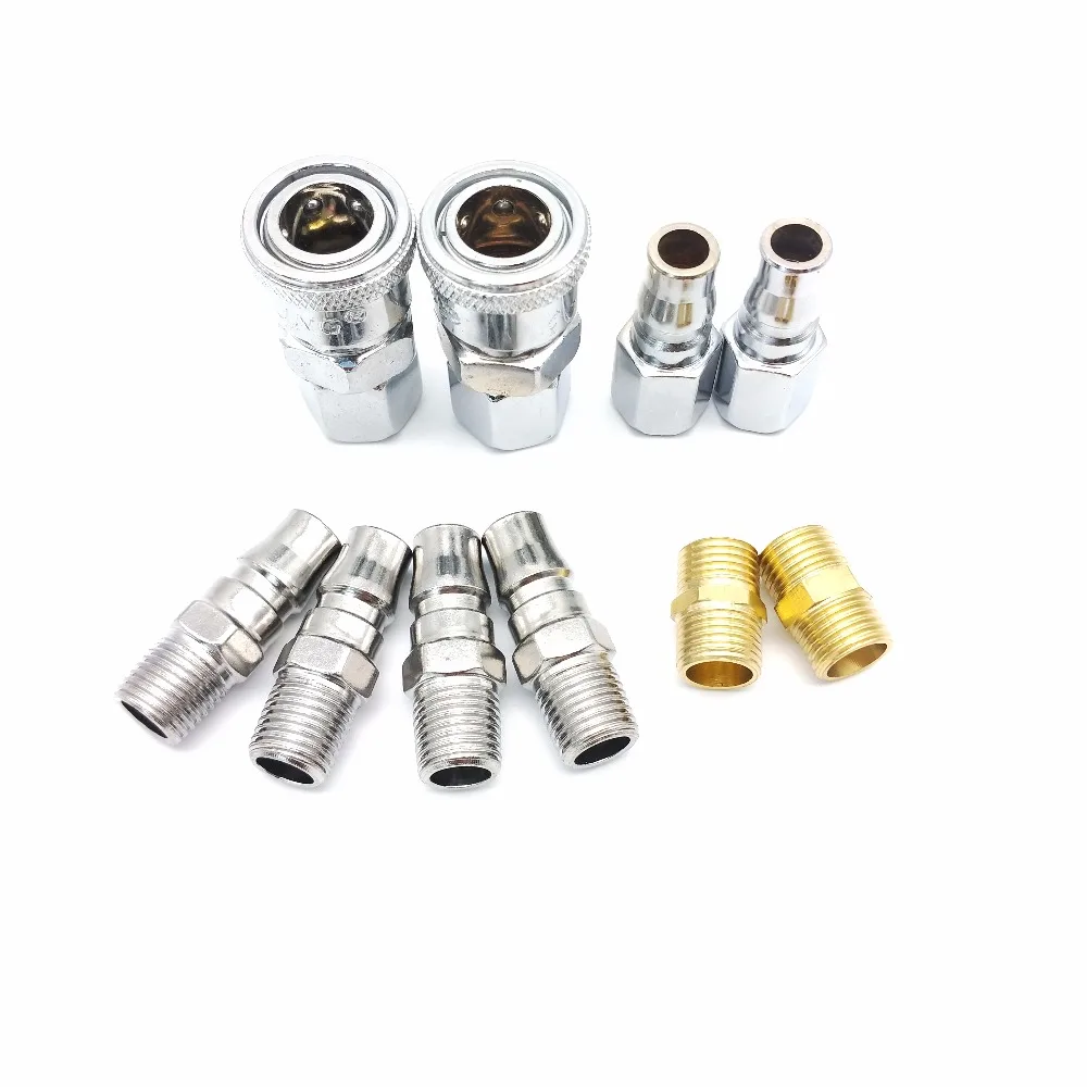 10pcs Quick Coupler Fittings 1/4'' Air Hose Connector Fittings Pneumatic Quick Fitting Plug for Pneumatic Fitting 10pcs Quick Coupler Fittings 1/4'' Air Hose Connector Fittings Pneumatic Quick Fitting Plug for Pneumatic Fitting