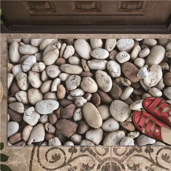 

Creative Mobile Wall Affixed Wall Window Mat Decoration Stone Printing Floor Sticker Bathroom Kitchen Twill Sticker Rug Decor