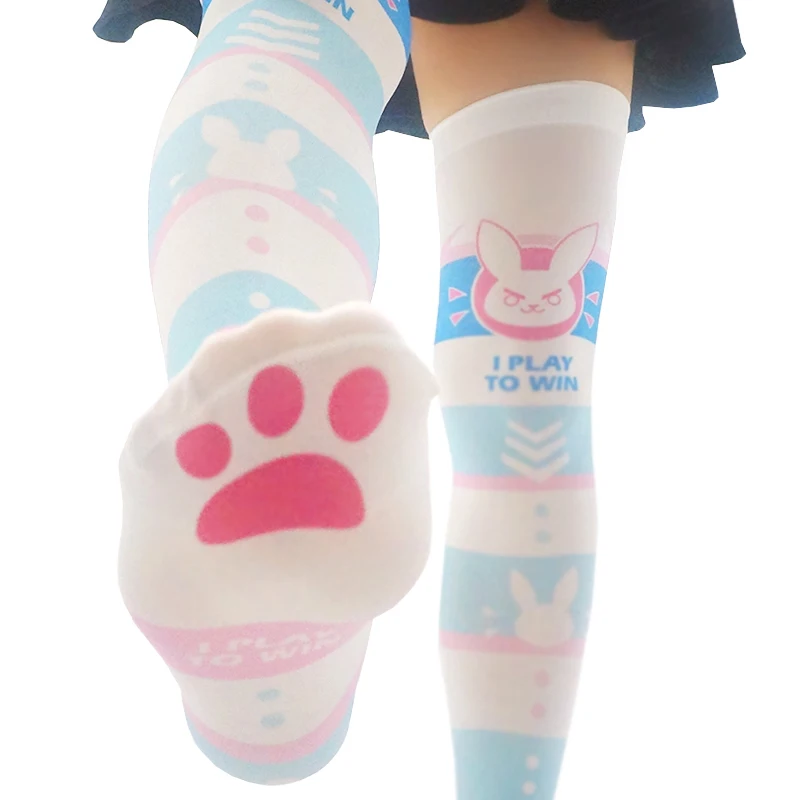 

OW D.VA Cosplay Over Knee Socks Women Girls DVA Lolita Long Socks 6 styles For Halloween Party