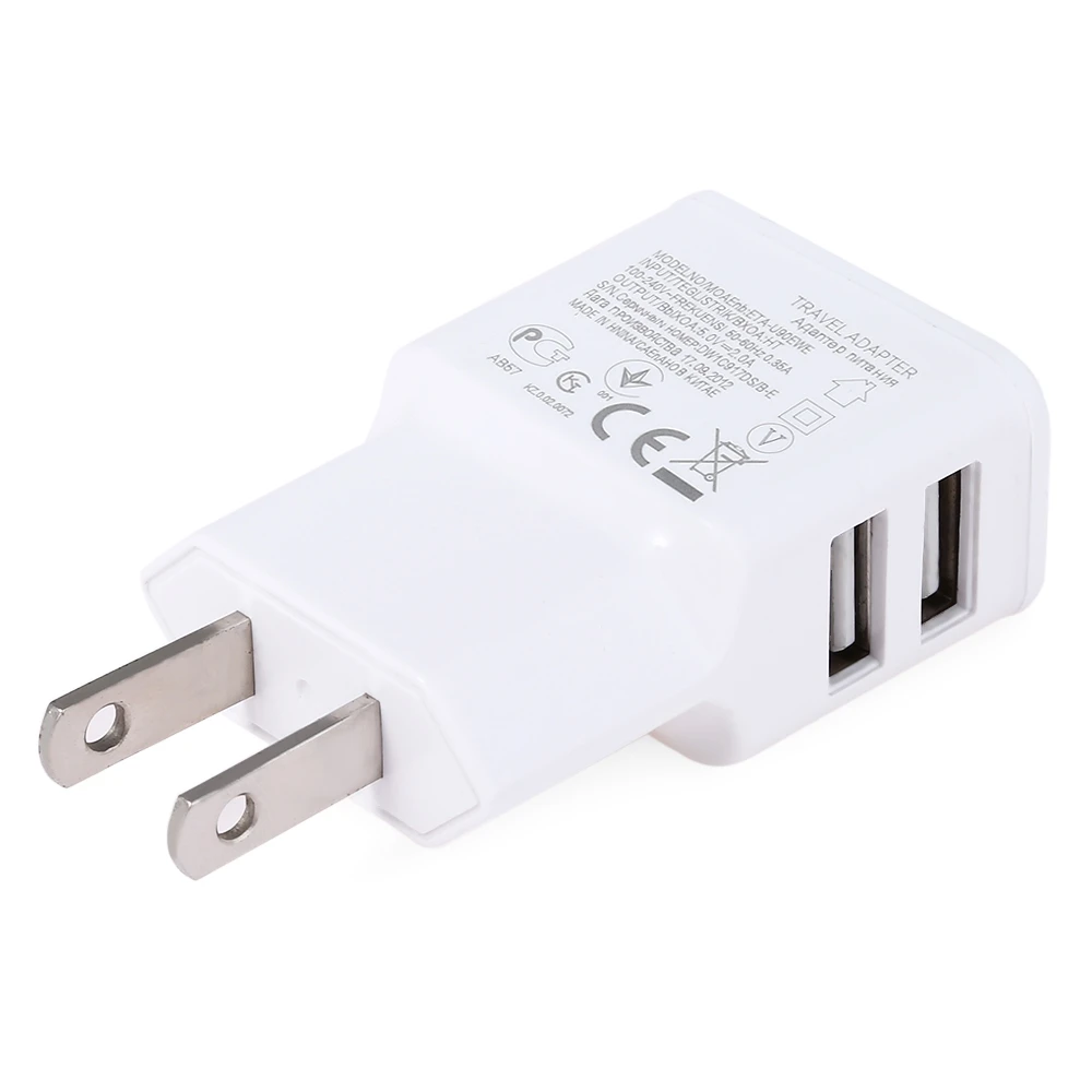 Штепсельная Вилка европейского стандарта США 2 порта USB зарядное устройство 5 В А