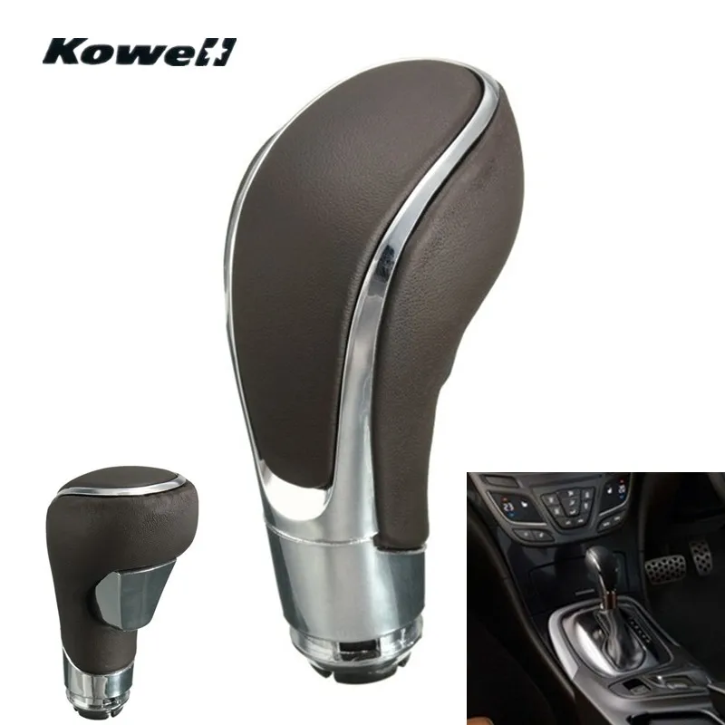 

KOWELL Brown PU Leather Automatic Transmission Gear Shift Knob for Opel Vauxhall Insignia AT Shifter Lever Stick Replacement