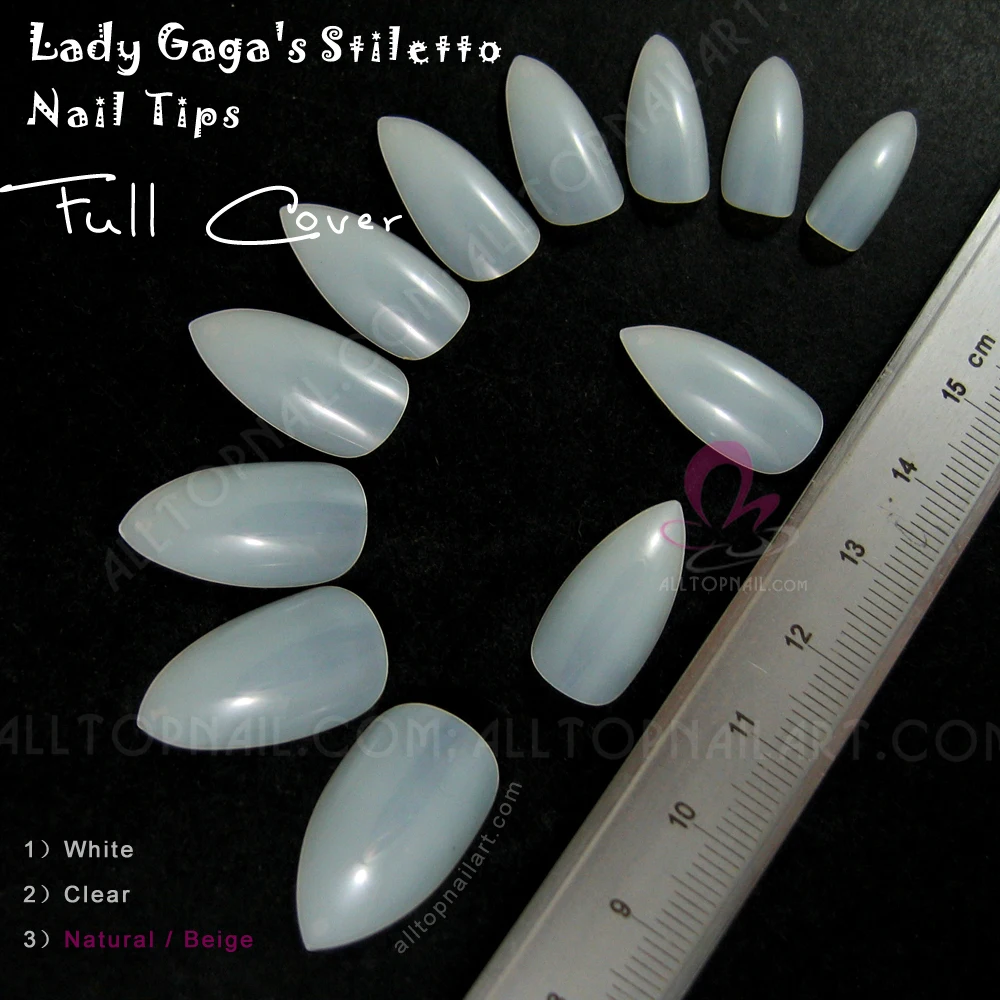 Накладные ногти Lady Gaga's на шпильке 100 шт. полное покрытие натуральные накладные