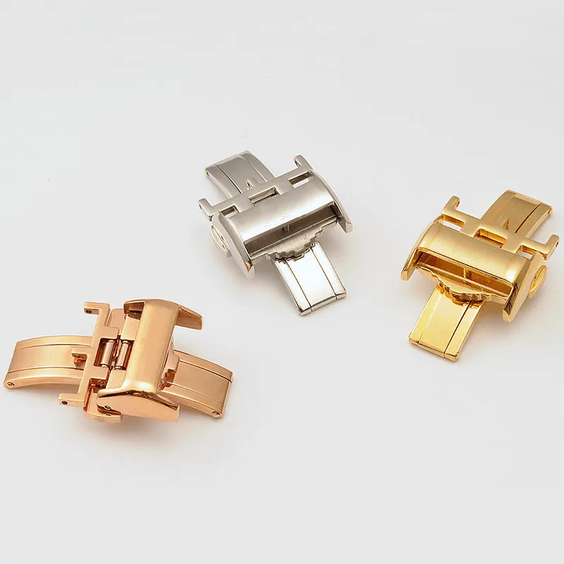 

Watch accessories stainless steel double button watch buckle 12 14 16 18mm