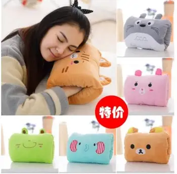 

totoro/bear/frog/pig cartoon plush hand warmer winter cushion throw pillow nap kids gift