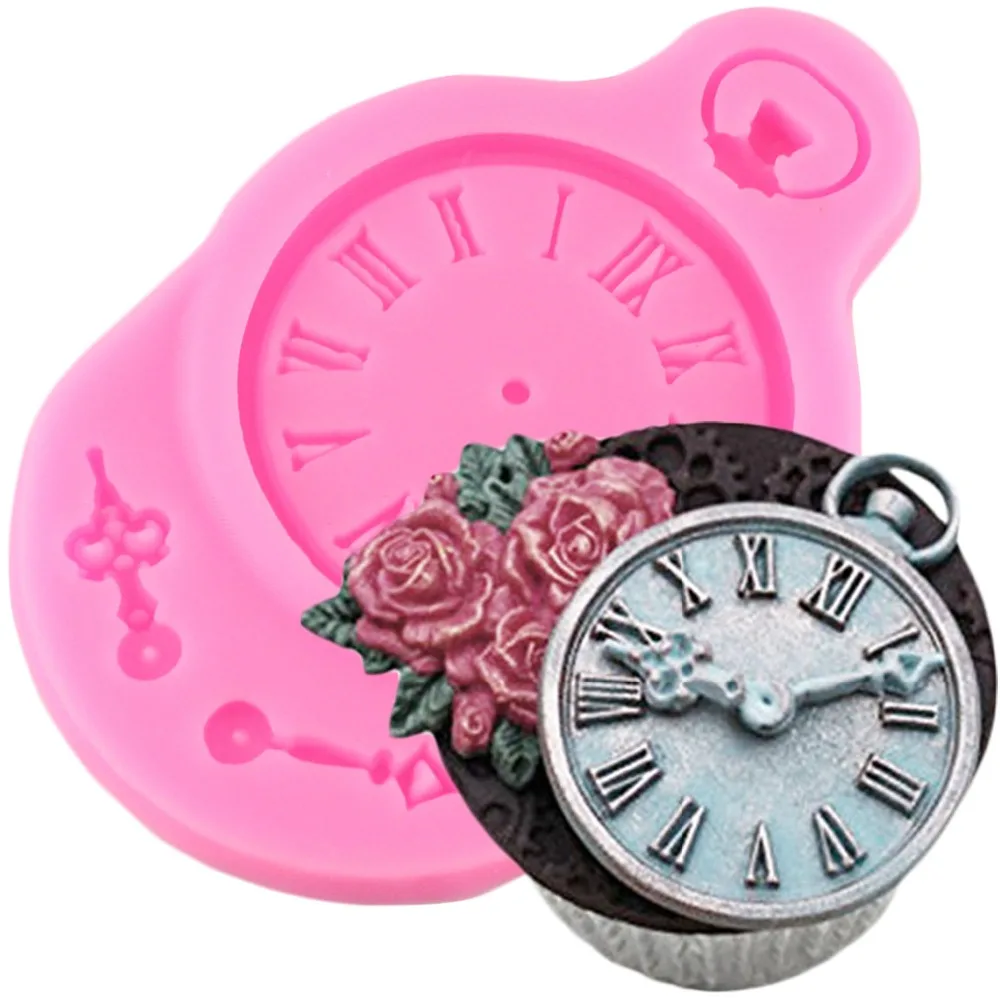 

Clock Shape Cake Mold 3D Silicone Mold Fondant Resin Candy Mould Chocolate Jelly Decorating Tools Baking Tools DIY Wedding Cake