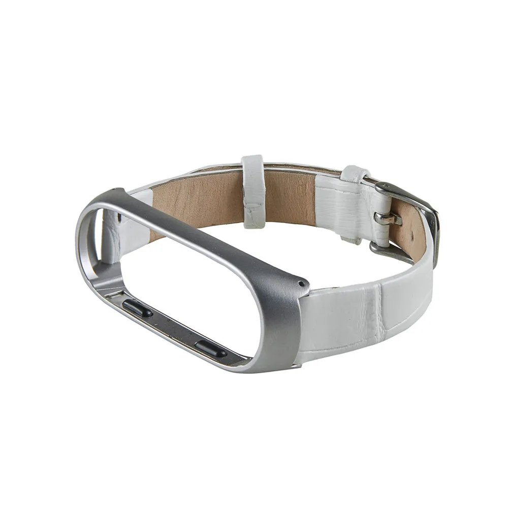 

For XIAOMI MI Band 3 Sport Watch Genuine Leather Watchband Strap + Frame Replacement Watch Band Bracelet 5 Colors Wristband