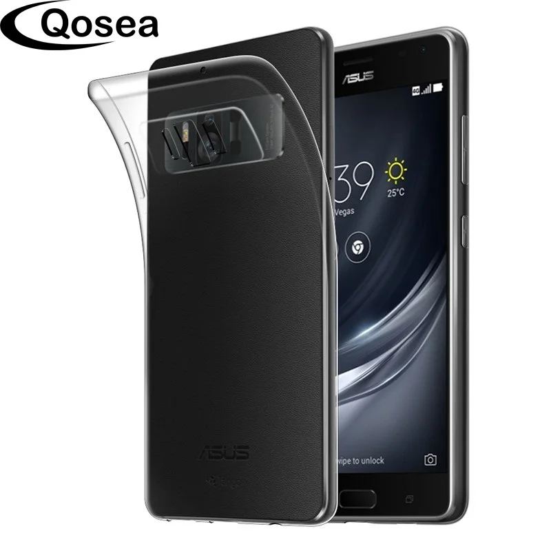 Qosea новый для Asus Zenfone AR ZS571KL корпус прозрачный ультра-тонкий Силиконовый ТПУ