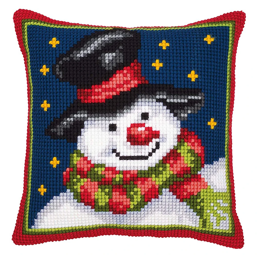 Cross Stitch Patterns Snowman Pillow Cover DMC Counted Handmade Christmas Cushions for Sofa Home Decoration Needlework stitching | Дом и сад