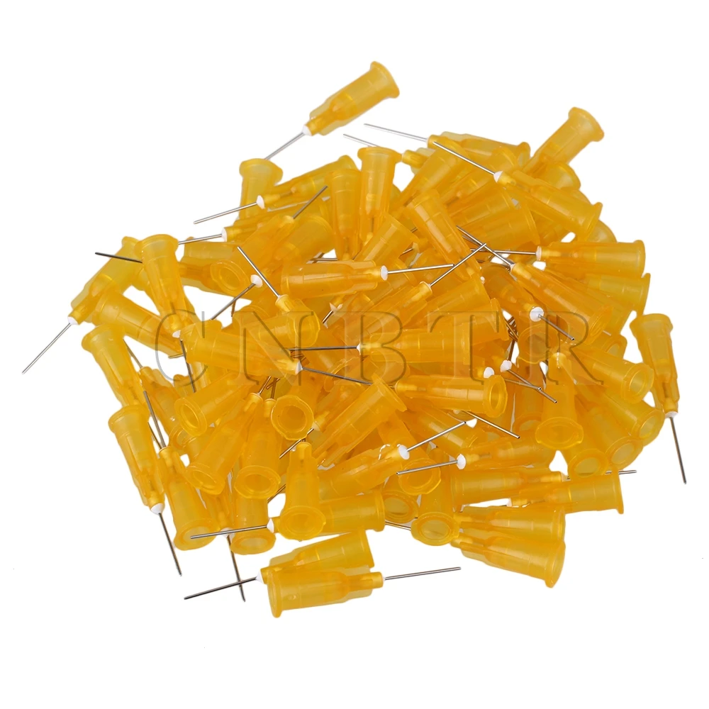 

CNBTR 100PCS Orange Stuck Connector Industrial Dispenser Blunt Needle 25Ga 1/2 inch Steel Blunt Needle