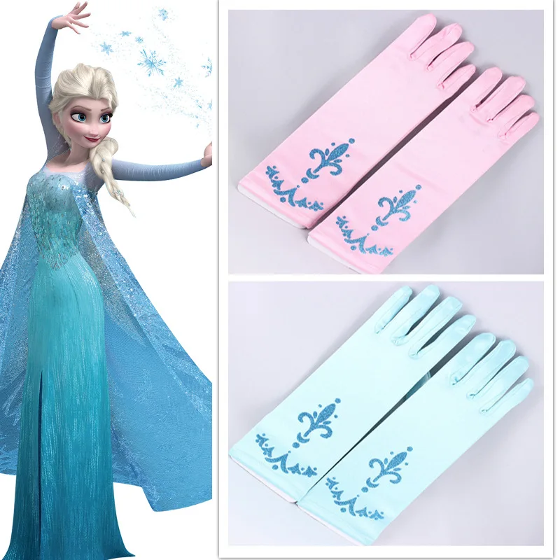 Children Baby Girl's p Princess Etiquette Glove Anna Elsa Solid Colours