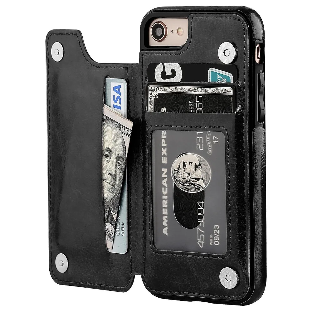 Luxury Folio Flip Shock Absorbing Protective Premium Leather Slim Card Holder Wallet Case For ...
