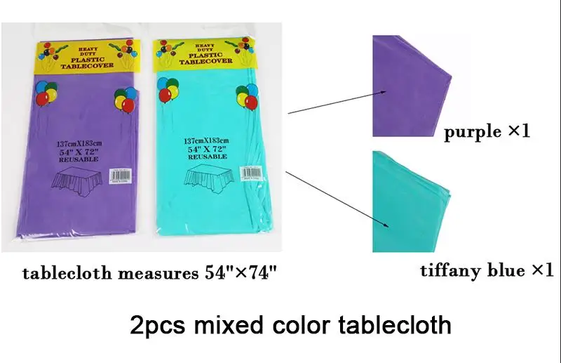Вечерние принадлежности Русалка воздушные шары/баннер ажурная скатерть фиолетовый/синий шар фольга/Латекс День рождения украшения для детей - Цвет: mix tablecloth