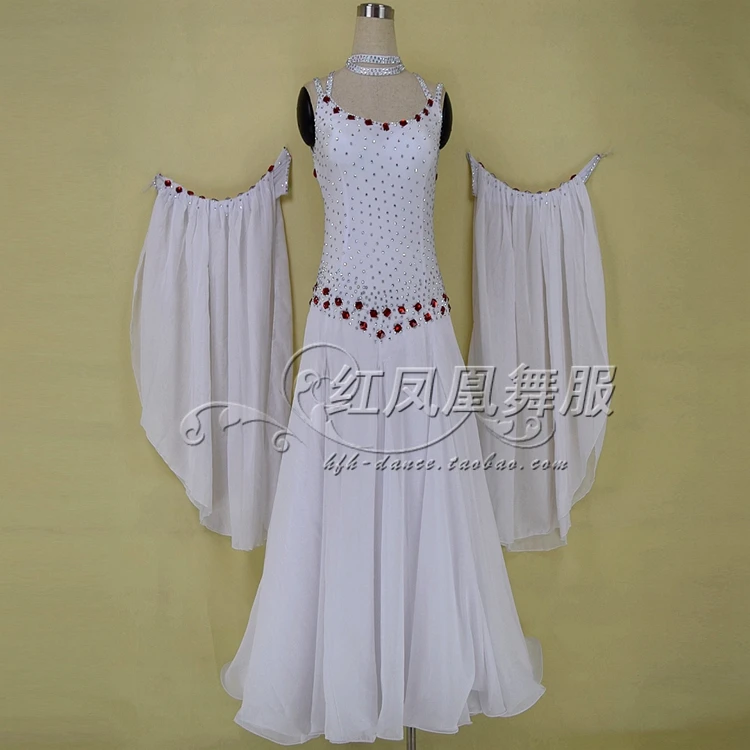 

New Ballroom dance costumes sexy senior embroidery stones ballroom dance dress for women ballroom dance dresses S-4XL BR342