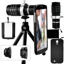 Камера фото Kit-12x зум-объектив+ аксессуары+ рыбий глаз+ 2 в 1 макро и широкоугольный объектив+ чехол для samsung Galaxy S5 Neo S 6 9 S7 Edge S8
