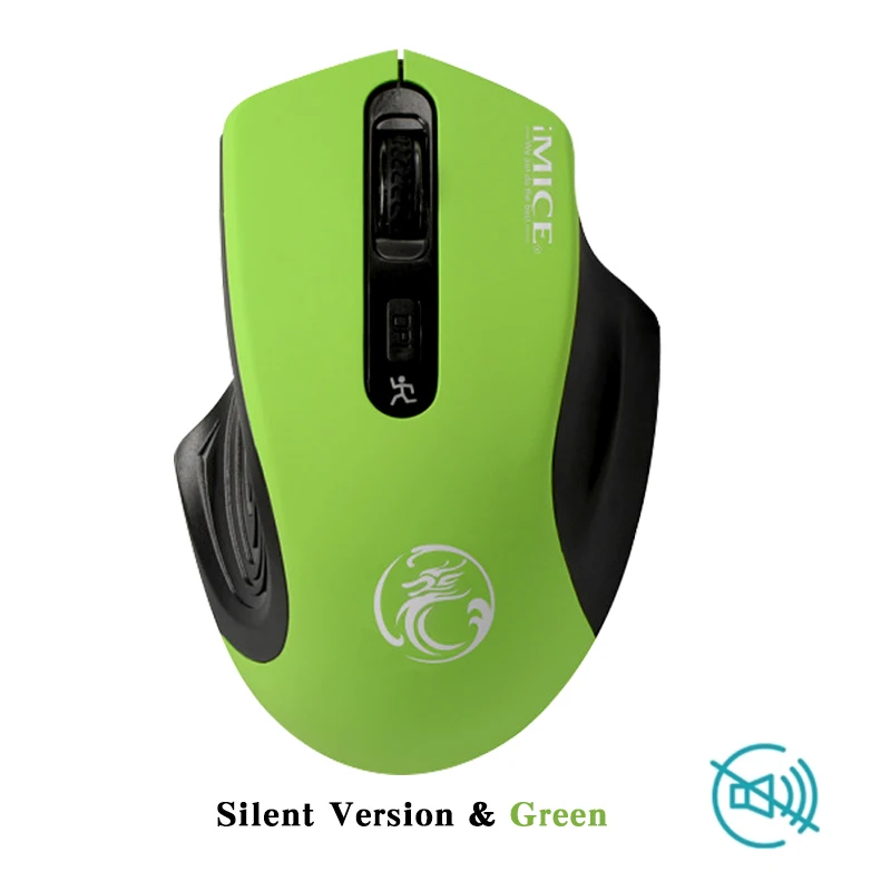 IMice беспроводная мышь 2000 dpi Регулируемый USB 3,0 приемник оптическая компьютерная мышь 2,4 ГГц Игровые Мыши Эргономичный дизайн для ноутбука - Цвет: Green Silent