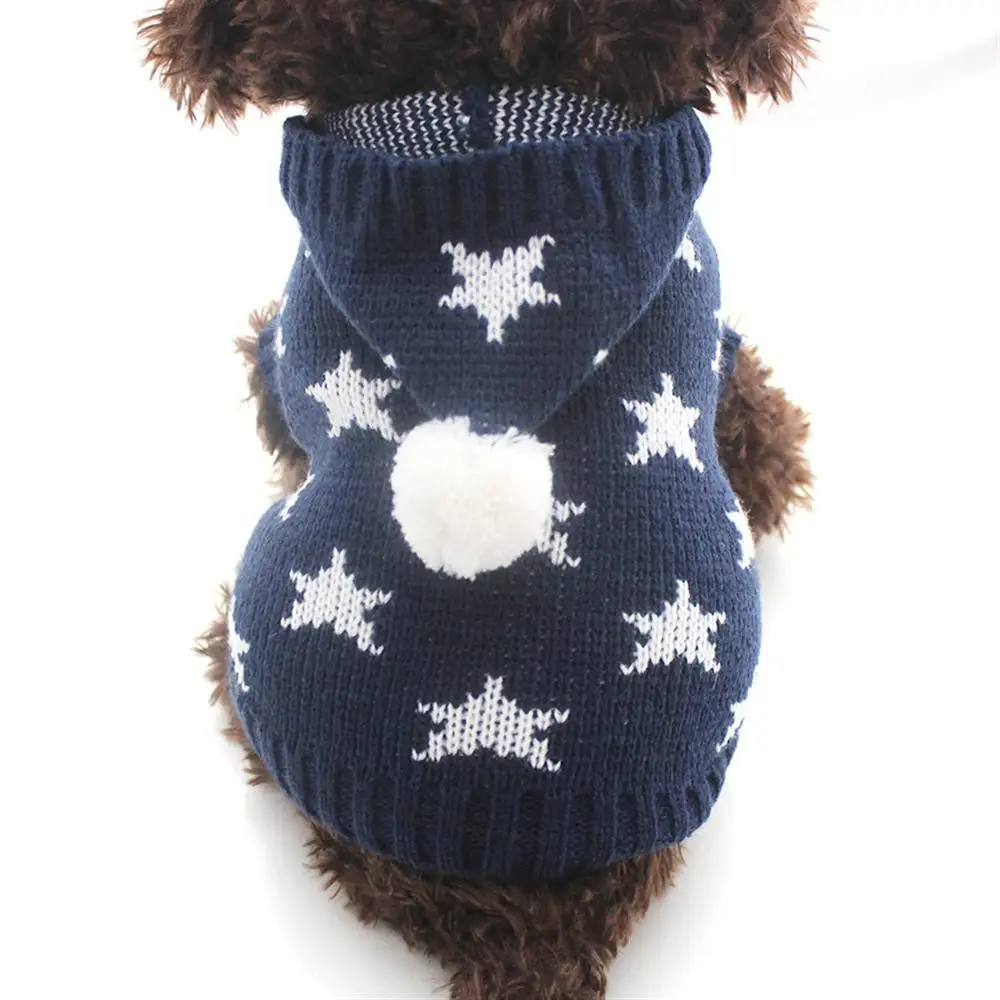 2018 кошек и собак Зимний свитер KNIT Hoodie спортивная одежда звезд дизайн Pet Puppy куртка