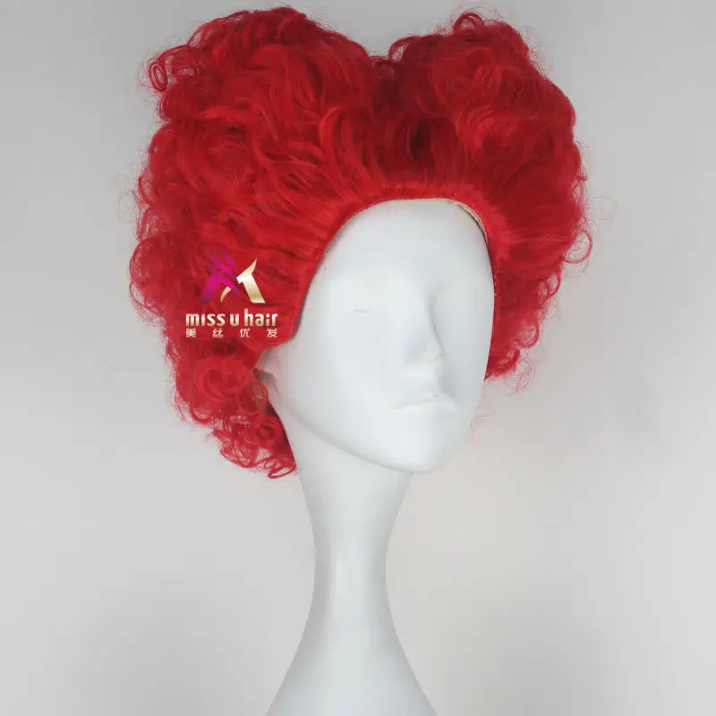 Miss U волосы синтетические женские взрослые короткие кудрявые волосы Горячий красный цвет фильм косплей парик Хэллоуин