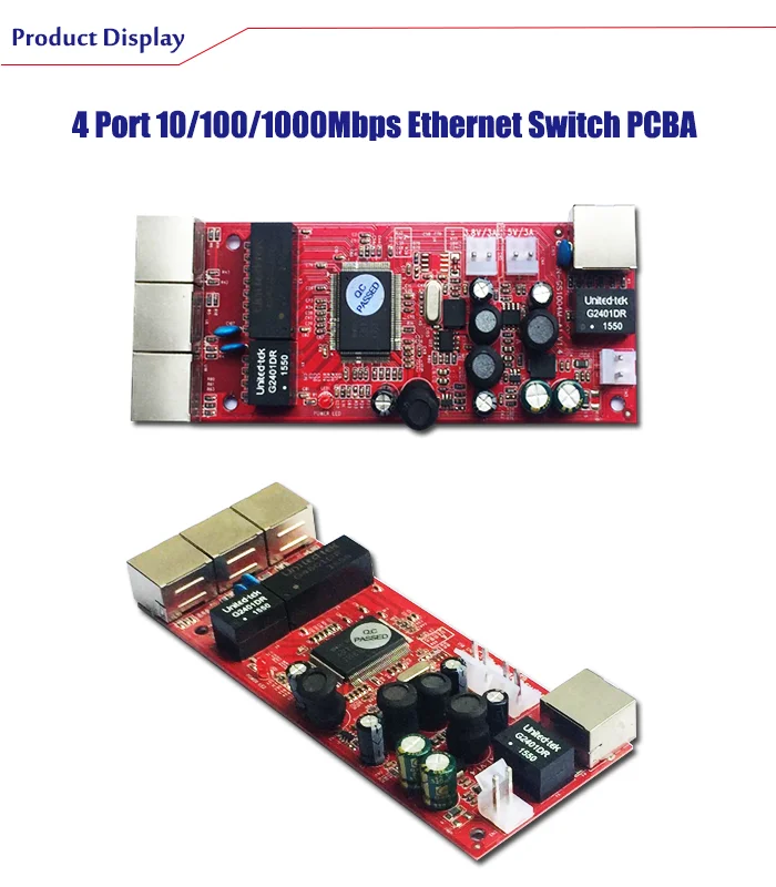 Модуль автоматического включения света 4 порта 10/100/1000 Мбит/с ООН управления Переключатель RJ45 Ethernet порт неуправляемый коммерческих