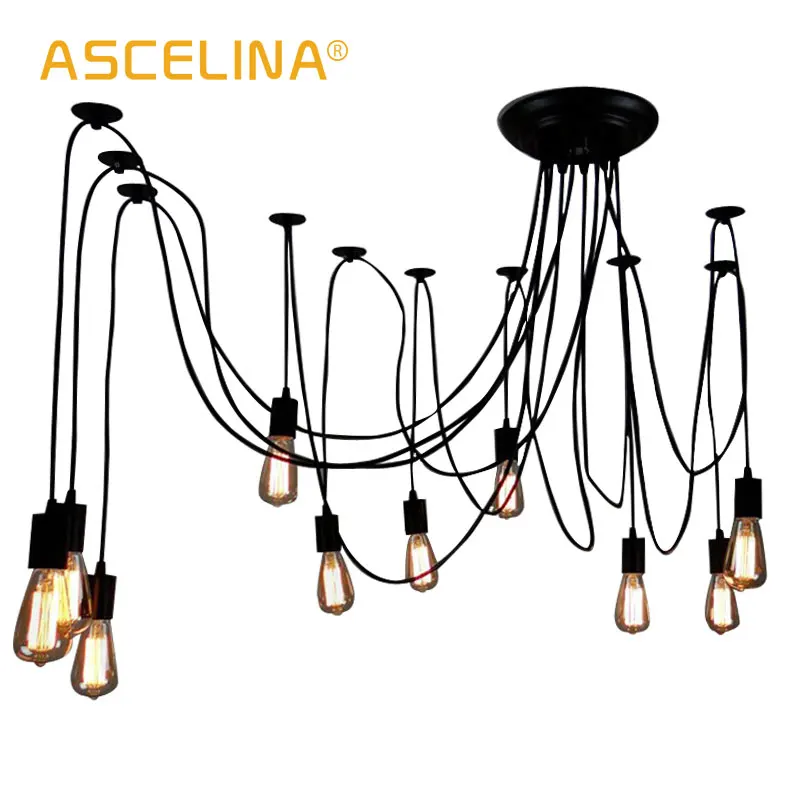 Günstige Kaufen Spinne Anhänger Licht Retro Lampe Nordic Decke LED ... Günstige Kaufen Spinne Anhänger Licht Retro Lampe Nordic Decke LED ...