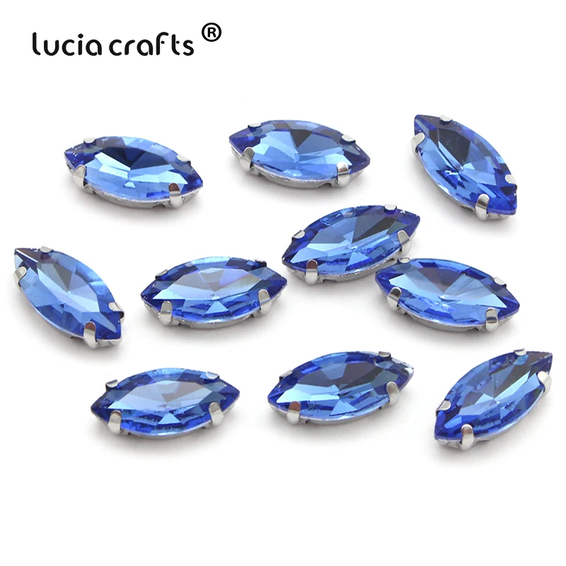 Lucia crafts 20 шт./лот 7*15 мм Овальный конский глаз из хрустального стекла пришивные