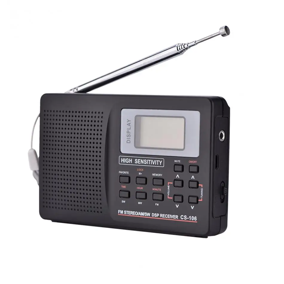 FM/AM/SW/LW/tv мини радио звук полный частотный приемник приема радио с наушниками