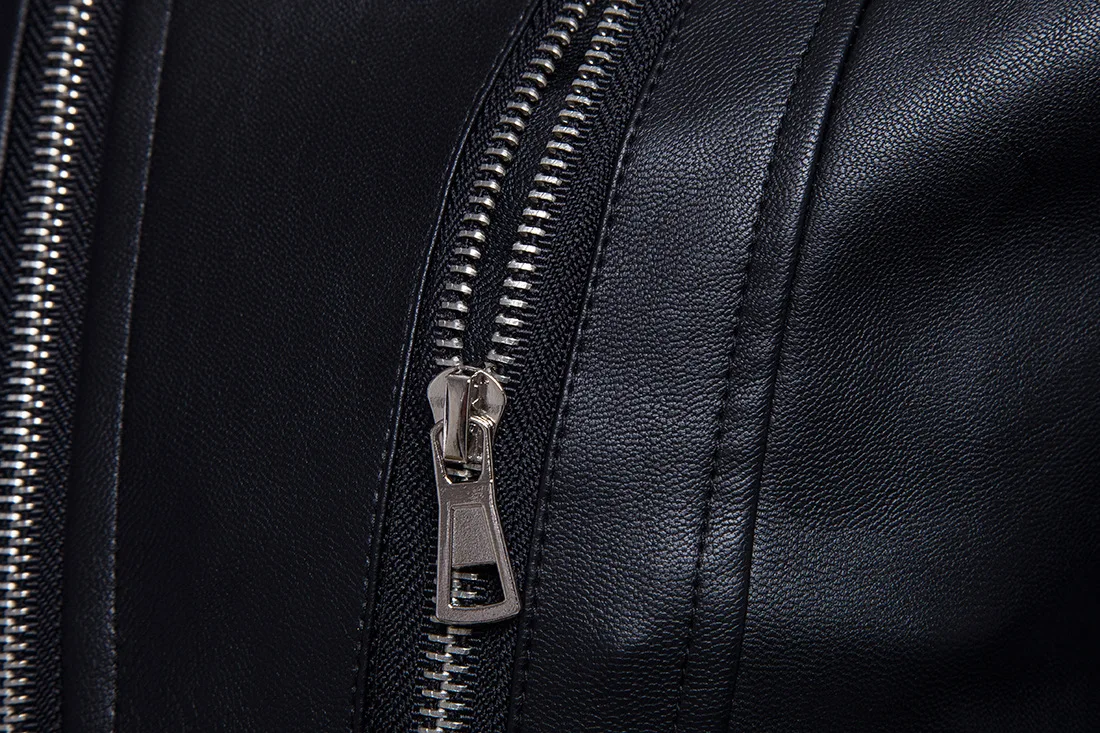 Mens Bomber Jackets Fashion Men Faux Leather Coat Zipper Overcoat Motor Jacket Motorcycle Bikers Punk  Man Brand Top Colthing men's genuine leather bomber jackets