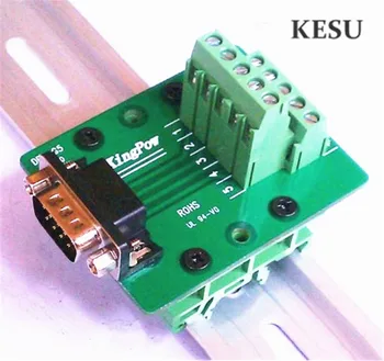 

DB9 D-Sub DIN Rail Mount Interface Module , 9Pin Male Female Breakout Board terminals with bracket